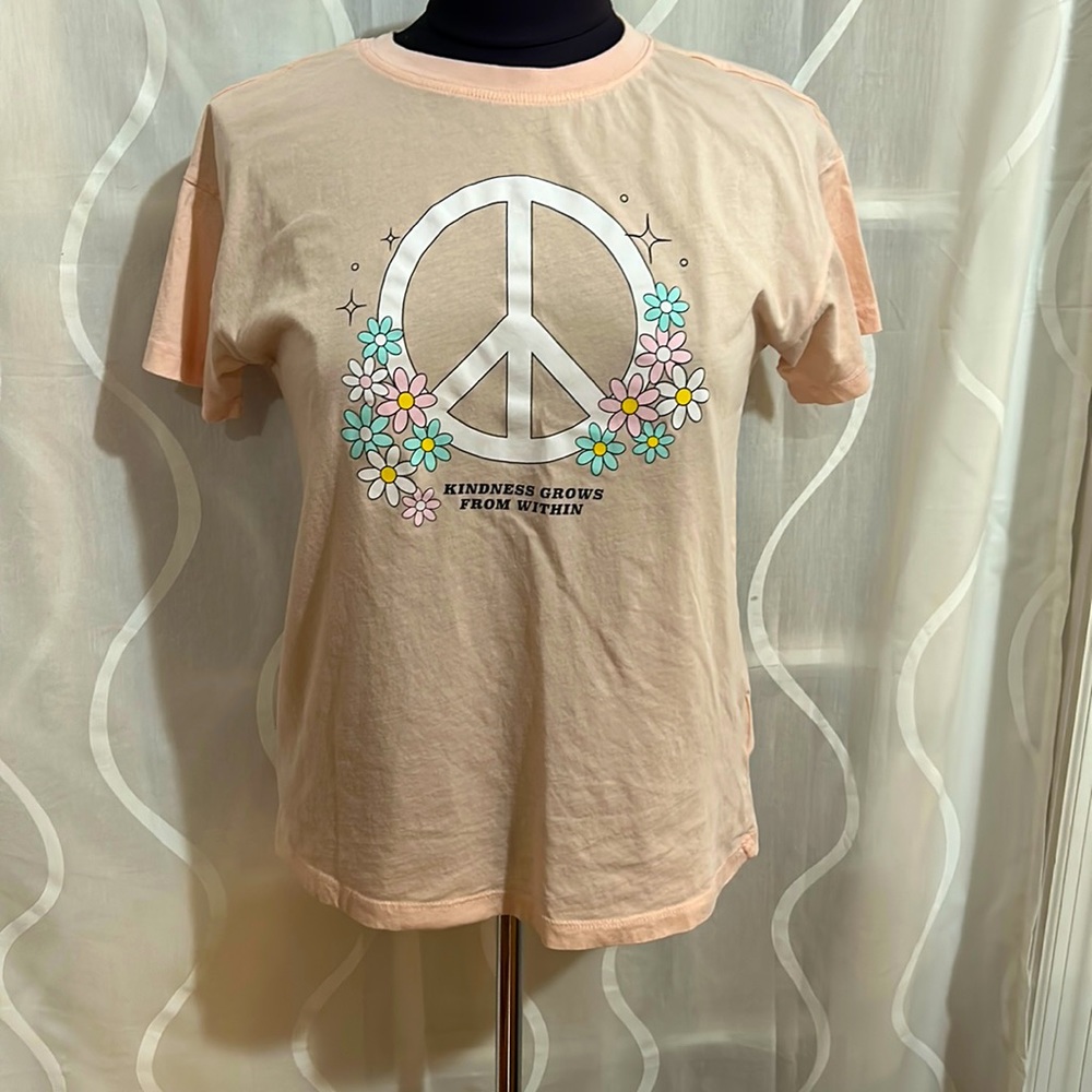 CKH Clockhouse, Peace Sign, Short Sleeve T Shirt, XS